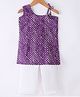 JAV Creations Sleeveless Leheriya  Designed Kurta & Pant - Purple