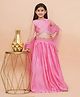 Piccolo Sleeveless Floral Handwork Beads Detailed Lehenga Choli Set - Pink
