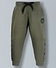 Plum Tree 100% Cotton Side Taped Joggers - Olive Green
