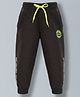 Plum Tree 100% Cotton Combat Ready Text Printed Joggers - Black