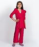 Jelly Jones Cotton Silk Three Fourth Sleeves Solid Jumpsuit With Belt - Pink