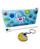 Parteet Premium Quality Stationery Astronaut Pencil Pouch Combo with Zipper Lock, Pencil & Eraser For Kids