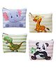 Parteet Premium Quality Animal Mini Pouch with Zipper Lock and Birthday Party Return Gifts For Kids 4Pcs