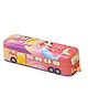 Parteet Premium Quality Bus Shape Metal Pencil Box with Moveable Tyres For Kids