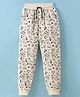Smarty Woven Full Length Fleece Pant with Smiley Print - Cream