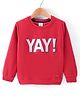 Smarty Girls Fleece Knit Full Sleeves Sweatshirt with Text Print- Maroon