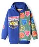 Pine Kids Marvel Terry Knit Full Sleeves Hooded Sweatjacket With Avengers Graphics - Blue
