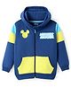 Pine Kids Disney Terry Knit Full Sleeves Hooded Front Open Sweatjacket with Front & Back Mickey Mouse Graphics - Navy Blue