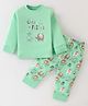 Pepito Interlock Knit Full Sleeves Night Suit with Elephant Print - Mint