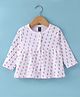 Pepito Interlock Knit Full Sleeves  Printed A-Line Frock - White
