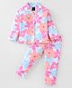Pepito Sinker Knit Full Sleeves Night Suit With Floral Print - Multicolor