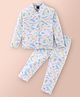 Pepito Sinker Knit Full Sleeves Printed Night Suit - White