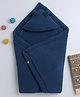 Yellow Apple Hooded Blanket cum Wrapper - Navy Blue
