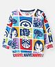 Babyhug Marvel Terry Knit Full Sleeves Sweatshirt with Avengers Graphics - White