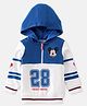 Babyhug Disney Front Open Full Sleeves Hooded Sweat Shirt With Front and Back Mickey Mouse Graphic and Badge Detailing - Blue