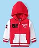 Babyhug Marvel Full Sleeves Front Open Hooded Sweat Jacket With Front and Back Spider Man Graphic, Embroidery Detailing - Red