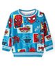 Babyhug Marvel Terry Knit Full Sleeves Sweatshirt with Spider Man Graphics - Blue