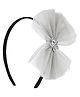 Aye Candy Sparkling Tulle Bow Embellished Hair Band - Silver