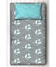 Silverlinen Single Bedsheet With One Pillow Cover Sheep Print - Grey Green