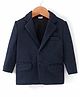 Babyhug Woven  Full Sleeves Solid Party Blazer -  Navy Blue
