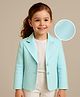Babyhug Full Sleeves Knitted - Girl Party Blazer - Light Blue