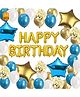 Birthday 52 pcs  Premium DIY  Blue and Gold Decoration Kit | Happy Birthday Decoration items for Kids Boy Girl| Metallic Blue,Gold and White Balloons