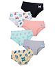 Plan B Cotton Elastane Pack Of 6 Butterfly Printed  Panties - Multi Colour