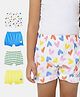 Plan B Cotton Pack Of 4 Heart & Striped Printed Bloomer - White Yellow & Blue