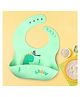 R for Rabbit Safari Silicone Bib for Baby Food Feeding BPA Free, Baby Apron Adjustable Straps With Food Pocket, Mess Free, Waterproof, Washable & Reusable Ideal for Babies 6 to 36 Months (Sea Green)