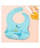 R for Rabbit Safari Silicone Bib for Baby Food Feeding BPA Free, Baby Apron Adjustable Straps With Food Pocket, Mess Free, Waterproof, Washable & Reusable Ideal for Babies 6 to 36 Months (Lake Blue)