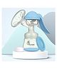 R for Rabbit First Feed Cozy Manual Breast Pump for Mothers with 2 Level Suction Adjustment, Soft and Gentle Silica Pad, Anti-Back Flow Compact Design,(Blue)