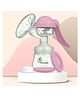 R for Rabbit First Feed Cozy Manual Breast Pump for Mothers with 2 Level Suction Adjustment, Soft and Gentle Silica Pad, Anti-Back Flow Compact Design,(Pink)
