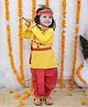 BownBee Cotton Full Sleeves Paisley Embroidered Janmashtami Theme Krishna Costume Set - Yellow