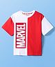 Pine Kids Marvel Terry Knit Half Sleeves Cut & Sew Designed Light Weight T-Shirt with Front & Back Avengers Graphic - Red & White