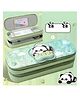 YAMAMA Cute Panda Pencil Pouch Cute Double Layer Large Capacity 3D EVA Stereo Pattern Pencil Case Double Layer Pencil Case Cartoon Pencil Case Student Stationery Box Suitable For School - Multicolor