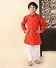 Superminis Full Sleeves Bandhani Designed Kurta With Pyjama Set - Red
