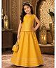 Superminis Sleeveless Gota Lace Embellished & Floral Foil Printed Coordinating Lehenga With Choli - Yellow