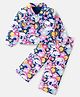 Babyhug Cotton Knit Full Sleeves Floral Printed Shirt Style Top & Lounge Pants Co-Ord Set - Multicolor