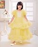 Tiny Kingdom Net Ruffle Sleeves Shimmer Detailed Layered  Gown - Yellow