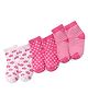Doodle Poodle Cotton Knit Ankle Length Striped & Printed Socks Pack of 3 - Pink