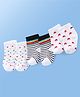 Doodle Poodle Cotton Knit Ankle Length Striped & Star Designed  Socks Pack of 3 -  White