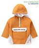 Babyoye 100% Cotton Knit Full Sleeves Hooded Neck T-Shirt with Cut & Sew Design & Text Print - Orange