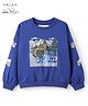 Arias Looper Knit Full Sleeves Sweatshirt With HD Print - Blue