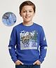 Arias Looper Knit Full Sleeves Sweatshirt With HD Print - Blue