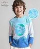 Arias Cotton Knit Full Sleeves T-Shirt With Tie & Dye Print - Light Blue