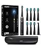 Agaro Cosmic Max Sonic Electric Tooth Brush with 5 Modes, 7 Brush Heads, 1 Interdental Head and Rechargeable with 4 Hours Charge Lasting up To 25 Days (black)