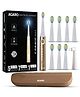 Agaro Cosmic Max Sonic Electric Tooth Brush with 5 Modes, 7 Brush Heads, 1 Interdental Head and Rechargeable with 4 Hours Charge Lasting up To 25 Days (champagne Gold)