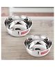 HAZEL Stainless Steel Serving Bowl Set of 2 | Mixing Bowl For Cake Batter | Serving Bowl Set For Dinner Lunch | Steel Katori Set Of 2