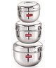 HAZEL Stainless Steel Unique Design Apple Shape Container Set of 3 Pc, 650 to 1300 ml, Silver