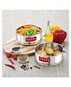 HAZEL Stainless Steel Round Cooker Dabba Set of 2, 900ml (each), Silver